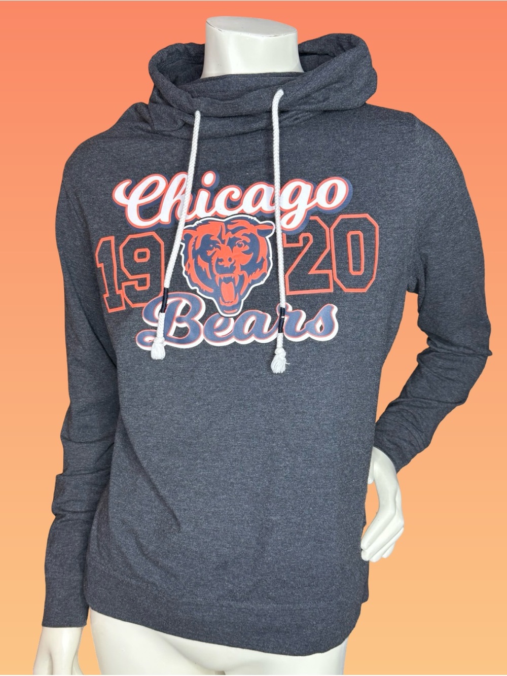 Team Apparel Chicago Bears Pullover Hoodie - Navy with Orange & White Accents